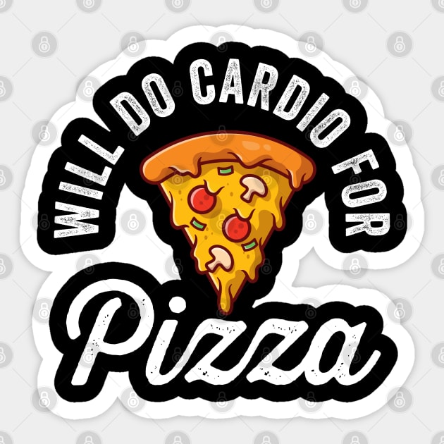 Will Do Cardio For Pizza Sticker by Cult WolfSpirit 